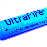 UltraFire UF 17670 1800mAh 3.7V Unprotected Lithium Ion (Li-ion) Button Top Battery - Bulk
