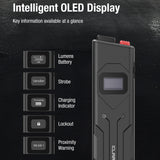 Klarus X1-V3 Tactical Flat Flashlight - 4,200 Lumens - USB-C Rechargeable 2700mAh Li-ion Battery - Slimline or Tactical Ring Versions