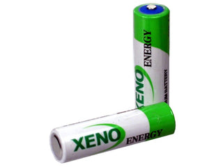 xeno aa one battery laying down another standing up 