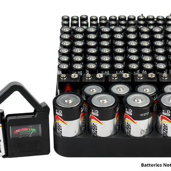 Battery Store 104+ Compartment Slim-Line Battery Organizer with Tester A5101BB
