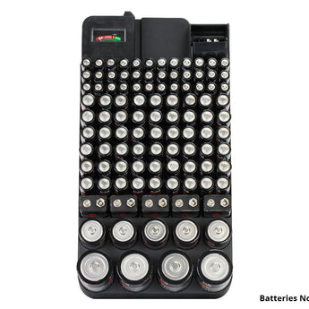 Battery Store 104+ Compartment Slim-Line Battery Organizer with Tester A5101BB