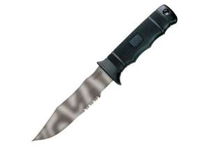 SOG SEAL Pup Fixed Blade Knife - Nylon Sheath - TigerStripe (M37T-N)