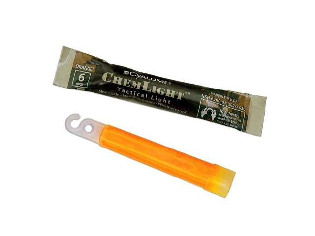 Bâtons Lumineux Cyalume ChemLight Orange - Boîte Ouverte Mais Sticks Scellés - 6 Pouces