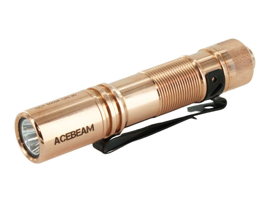 Acebeam Pokelit AA LED Flashlight - 500 Lumens - Nichia 519A - High CRI - Includes 1 x USB-C Rechargeable 14500 - Copper or Titanium - Copper, Damascus, or 10th Anniversary Edition