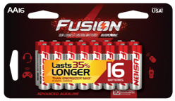Rayovac Fusion 815-16SCT AA 1.5V Alkaline Button Top Batteries - 16 Piece Retail Card