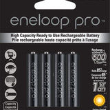 Panasonic Eneloop Pro BK-4HCCA-8BA AAA 950mAh 1.2V Low Self Discharge Nickel Metal Hydride (NiMH) Button Top Batteries - 8 Pack Retail Card