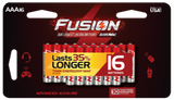 Rayovac Fusion 824-16SCT AAA 1.5V Alkaline Button Top Batteries - 16 Piece Retail Card