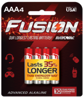 Rayovac Fusion 824-4T AAA 1.5V Alkaline Button Top Batteries - 4 Piece Retail Card