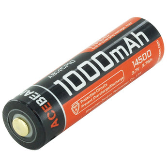 AceBeam AB14CP10 14500 1000mAh 3.6V Lithium Ion (Li-ion) Button Top Battery with Micro USB-C Charging Port