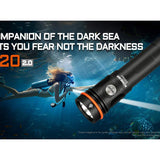 Acebeam D20 V2.0 LED Dive Light - Luminus SFT40 - 2200 Lumens - Includes 1 x USB-C Rechargeable 21700