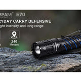 Acebeam E70-AL LED Flashlight - CREE XHP70.2 - 4600 Lumens - 6500K (Cool White) or 5000K (Neutral White) - Uses 1 x 21700 - Aluminum