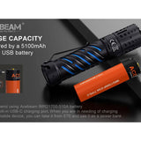 Acebeam E70-AL LED Flashlight - CREE XHP70.2 - 4600 Lumens - 6500K (Cool White) or 5000K (Neutral White) - Uses 1 x 21700 - Aluminum