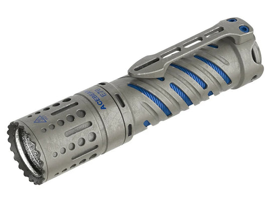 Acebeam E70-Ti High-Output LED Flashlight - CREE XHP70.2 - 4000 Lumens - 6500K (Cool White) or 5000K (Neutral White) - Uses 1 x 21700 - Titanium