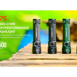 Acebeam E75 USB-C Rechargeable LED Flashlight - Cool White or High CRI LED Options - Includes 1 x 21700 - Anodized Black, Grey, Teal, Green, or MAO Gray Marbling