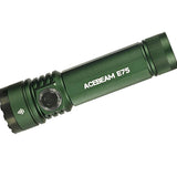 Acebeam E75 USB-C Rechargeable LED Flashlight - Cool White or High CRI LED Options - Includes 1 x 21700 - Anodized Black, Grey, Teal, Green, or MAO Gray Marbling
