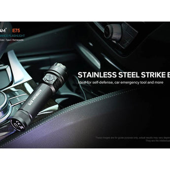 Acebeam E75 USB-C Rechargeable LED Flashlight - Cool White or High CRI LED Options - Includes 1 x 21700 - Anodized Black, Grey, Teal, Green, or MAO Gray Marbling