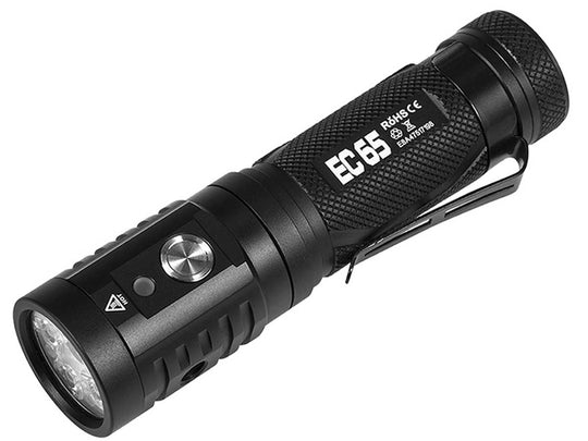 Acebeam EC65 High CRI USB-C Rechargeable EDC Flashlight - 4 x Nichia 90+ CRI LEDs - 2500 Lumens - Uses 1 x 21700 (Included) or 1 x 18650 (with Adapter)