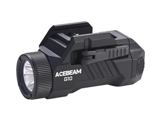 Black Acebeam G10 LED Weapon Light - Angled View