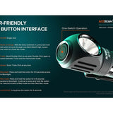 Acebeam H15-V2 USB-C Rechargeabl;e LED Headlamp - 2800 Lumens - Includes 1 x 18650