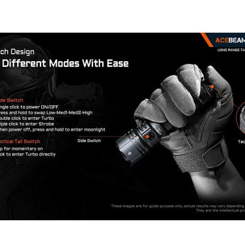 Acebeam L16 2.0 USB-C Rechargeable LED Flashlight - Luminus SFT-40 - 2100 Lumens - Includes 1 x 21700