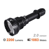 Acebeam L19 2.0 Long Range LED Flashlight - 2200 Lumens - Includes 1 x 21700 - White or Green LEDs