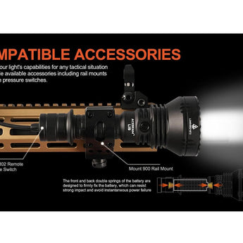 Acebeam L19 2.0 Long Range LED Flashlight - 2200 Lumens - Includes 1 x 21700 - White or Green LEDs