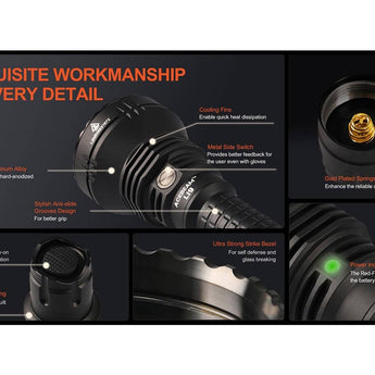 Acebeam L19 2.0 Long Range LED Flashlight - 2200 Lumens - Includes 1 x 21700 - White or Green LEDs