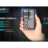 Acebeam Terminator M1 Dual Head LEP and LED Flashlight - 6500K or 5000K - Gray, Green, or MAO Marble Finish - Includes 1 x USB-C Rechargeable 21700