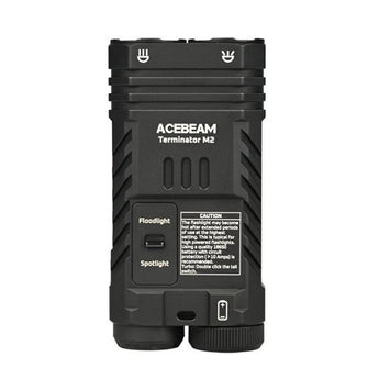 Acebeam Terminator M2 LED Flashlight - 2000-Lumen High CRI Black or 3200-Lumen Cool White OD Green - Includes 1 x USB-C Rechargeable 18650