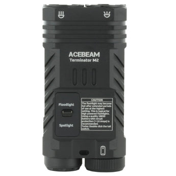Acebeam Terminator M2 LED Flashlight - 2000-Lumen High CRI Black or 3200-Lumen Cool White OD Green - Includes 1 x USB-C Rechargeable 18650