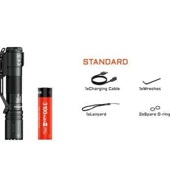 Acebeam P15 Rechargeable LED Flashlight - 1700 Lumens - Luminus SFT40 HI - Includes 1 x 18650 - Black, Green, Dark Green, Orange