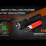 Acebeam Defender P16 USB-C Rechargeable LED Flashlight - 1800 Lumens - Luminus SFT40 - Includes 1 x 18650 - Black or Gray