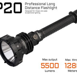 Acebeam P20 USB-C Rechargeable LED Searchlight - 5500 Lumens - Luminus SBT-90.2 or SFT-90X - Includes High-Capacity Li-ion Battery Pack