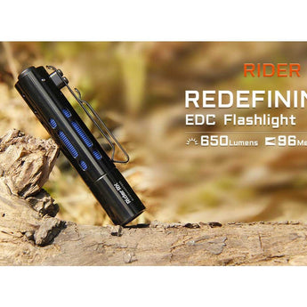 Acebeam Rider RX EDC LED Flashlight - 650 Lumens - NICHIA 219F - Includes 1 x USB-C Rechargeable 14500 - Rainbow, Blue