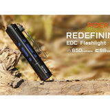 Acebeam Rider RX EDC LED Flashlight - 650 Lumens - NICHIA 219F - Includes 1 x USB-C Rechargeable 14500 - Rainbow, Blue