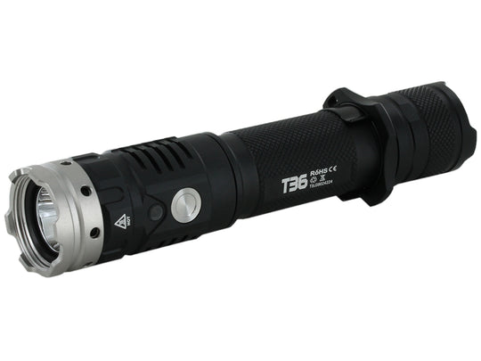 Acebeam T36 USB-C Rechargeable Tactical Flashlight - CREE XHP35 LED - 2000 Lumens - Uses 1 x 21700 (Included) or 1 x 18650 (with Adapter)