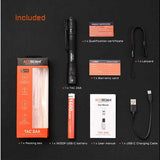 Acebeam TAC-2AA LED Flashlight - 1600 or 1400 Lumens - Includes 1 x USB-C Rechargeable Battery Pack - Choice of Color and LED
