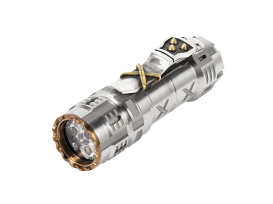 Acebeam TK17-TI LED Flashlight - Multiple LED Options - 1400 Lumens - Includes 1 x Custom 18350 Battery with Built-In Charging Port - Titanium