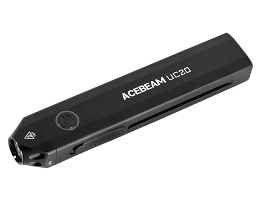 Black Acebeam UC20 USB-C Rechargeable EDC LED Flashlight - Angled View