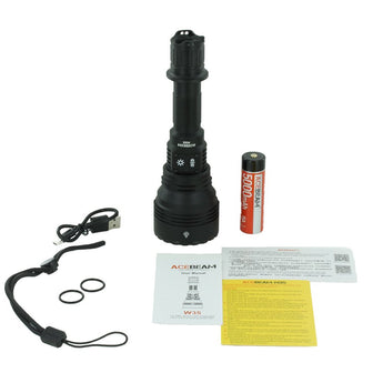Acebeam W35 USB-C Rechargeable Zoom LEP Flashlight - 800 Lumens - Includes 1 x 21700