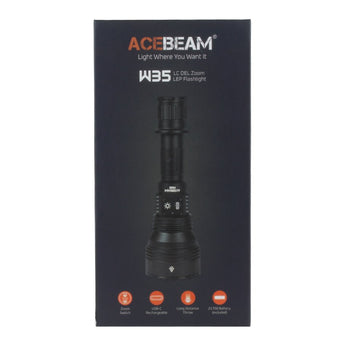 Acebeam W35 USB-C Rechargeable Zoom LEP Flashlight - 800 Lumens - Includes 1 x 21700
