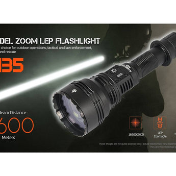 Acebeam W35 USB-C Rechargeable Zoom LEP Flashlight - 800 Lumens - Includes 1 x 21700