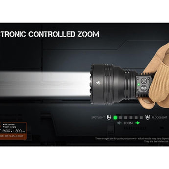 Acebeam W35 USB-C Rechargeable Zoom LEP Flashlight - 800 Lumens - Includes 1 x 21700