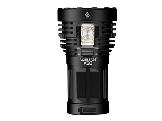 Acebeam X50 CRI High Intensity USB-C Rechargeable Handheld Searchlight - 8 x High CRI LED - 21000 Lumens - 4500K - Uses Built-In 10.8V 4250mAh Li-ion Battery Pack