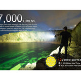 Acebeam X75 USB-C Rechargeable LED Searchlight - CREE XHP70.3 HI - 67000 Lumens - Uses 14.4V 61.2Wh Li-ion Battery Pack - Black or MAO Marble Finish