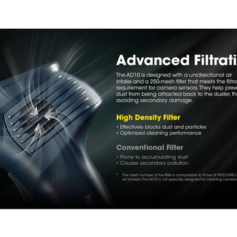 Nitecore AD10 Professional Cord-Free Electric Air Duster - High CRI LED - Uses Built-in 28.86Wh Li-ion Battery Pack