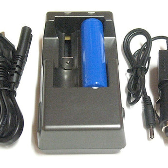 AE Light 2-Bay 18650 Battery Charger - 120V AC - 12/24V DC - Includes 1 x 18650