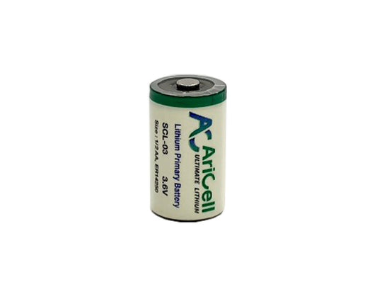 AriCell SCL-03AX 1/2AA 1200mAh 3.6V 1.2A Lithium Thionyl Chloride (LiSOCl2) Bobbin Wound Battery with Axial Leads - Bulk
