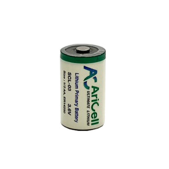 AriCell SCL-03P 1/2AA 1100mAh 3.6V High Pulse Lithium Thionyl Chloride (LiSOCI2) Button Top Battery - Bulk