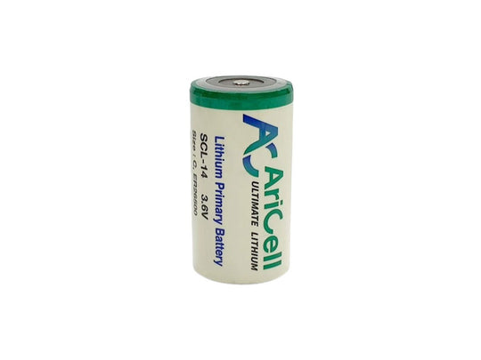 AriCell SCL-14 C-cell 8500mAh 3.6V Lithium Thionyl Chloride (LiSOCl2) Bobbin Wound Button Top Battery - Bulk